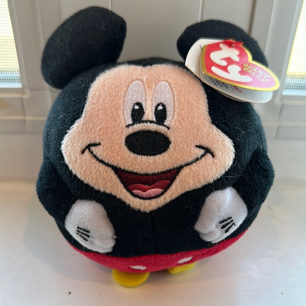 Disney Mickey Mouse Stuffed Animal Black and Red